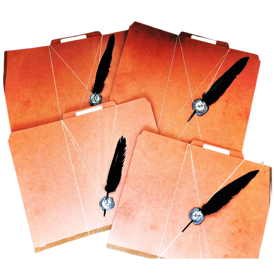 Handmade astrology keepsake journals with wax seals and raven feathers